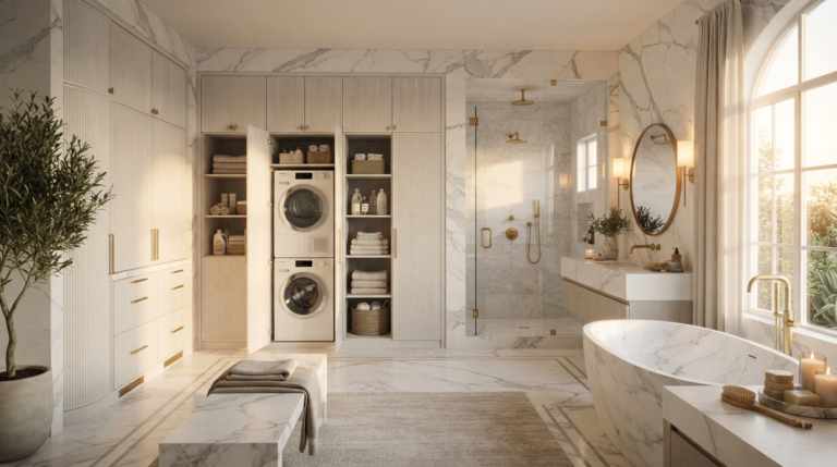 How to Design a Luxurious Bathroom & Laundry Room That Works Beautifully